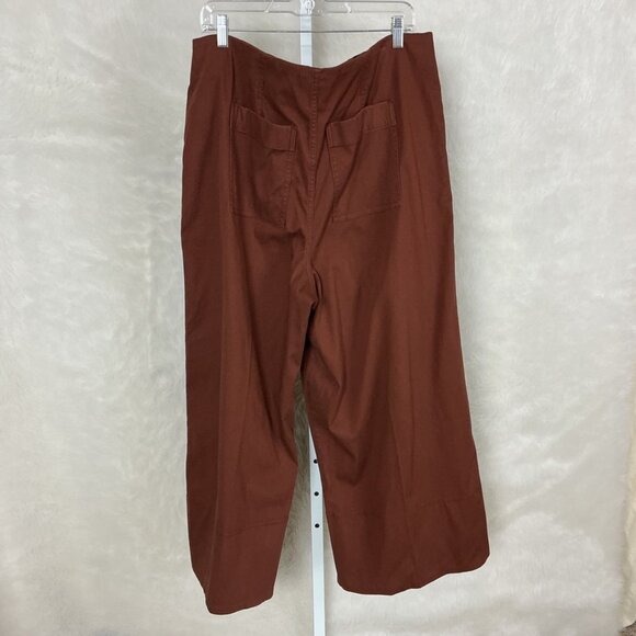 Spanx Stretch Twill Wide Leg Cropped Pants Hickory Brown 20989R 2X - Picture 3 of 8